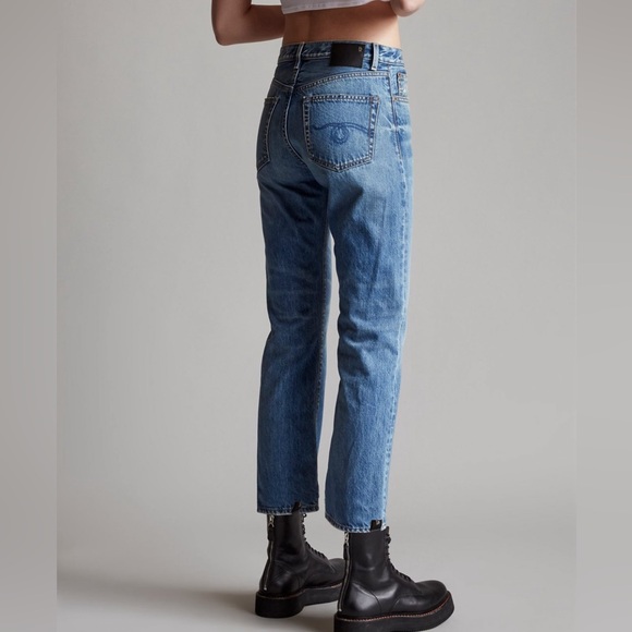 R13 "Bowie" Blue Straight Leg Jeans Size 26 - Picture 1 of 16